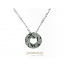 PIANEGONDA collana argento Deep con pendente tondo satinato referenza CA031219